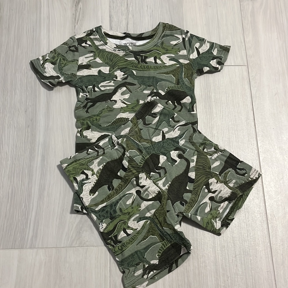Boy Toddler Dinosaur Matching Pajama Set Shorts and Shirt Size 6T